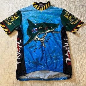 Vintage Y2k Primal Colorado Shark Cycling Jersey Bike Shirt Mens M Coolmax
